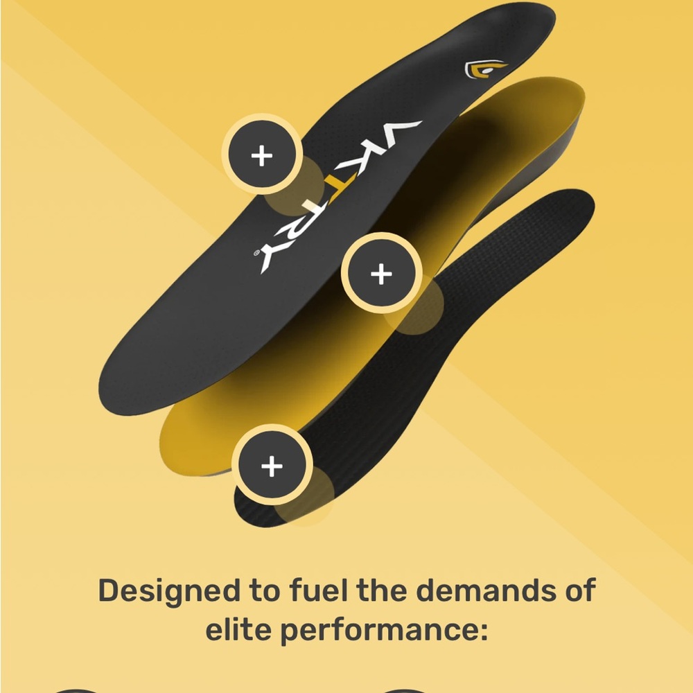VIKRY Performance Black & Yellow Shoe Insoles 💪🏻